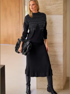 Rick Cardona Jupes<Jupe en tricot rayures structurées