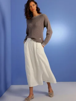 CREATION L PREMIUM Jupes<Jupe estivale pur lin