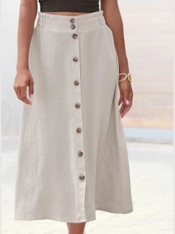 LASCANA Jupes<Jupe midi bords-côtes élastiqués au dos