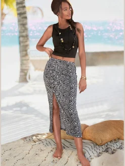 Vivance Jupes<Jupe midi ceinture avec élastique intégré