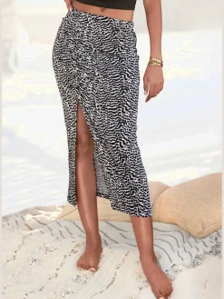 Vivance Jupes<Jupe midi ceinture avec élastique intégré