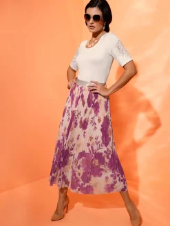 Creation L Jupes<Jupe plissée qualité tissée