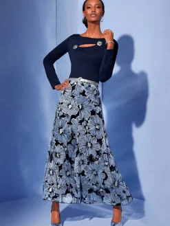 Creation L Jupes<Jupe tissée en polyester recyclé