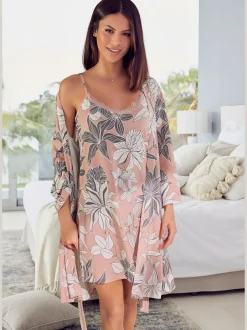 LASCANA Robes De Chambre<Kimono court à imprimé floral