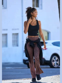 Buffalo Pantalons<Legging évasé à imprimé léopard