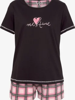 Vivance Dreams Pyjamas<Lot de 2 pyjamas courts avec imprimé devant et short à carreaux