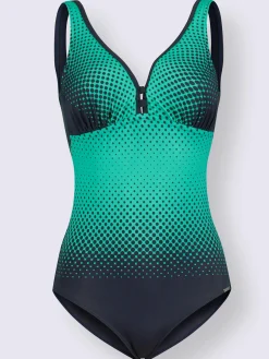 Sunmarin Maillots De Bain<Maillot de bain marine et menthe dos plongeant