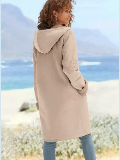 Buffalo Manteaux|Vestes<Manteau en imitation cuir manteau avec capuche doublée