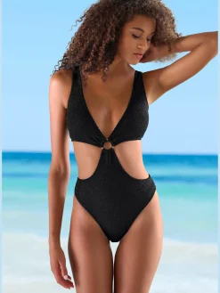 Vivance Maillots De Bain<Monokini matière structurée aux couleurs classiques