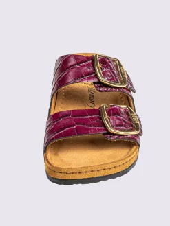 Mules|Pantoufles<Mules cuir vachette gaufré