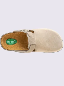 Mules|Pantoufles<Mules cuir velours de vache.