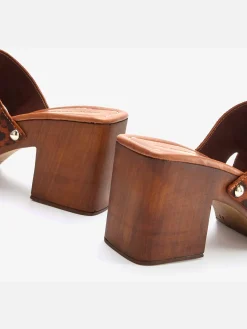 French Connection Mules<Mules tendance en cuir de qualité et imitation bois mode