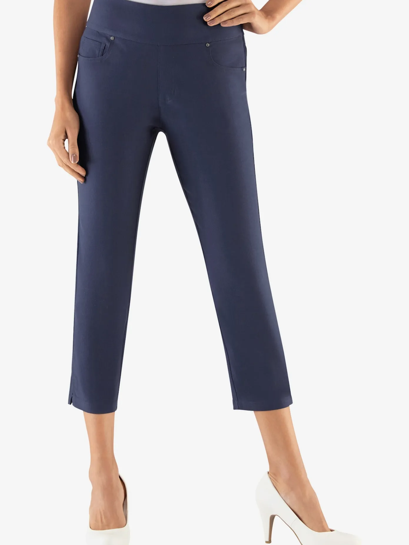 Collection L Pantalons<Pantacourt féminin en qualité bengaline