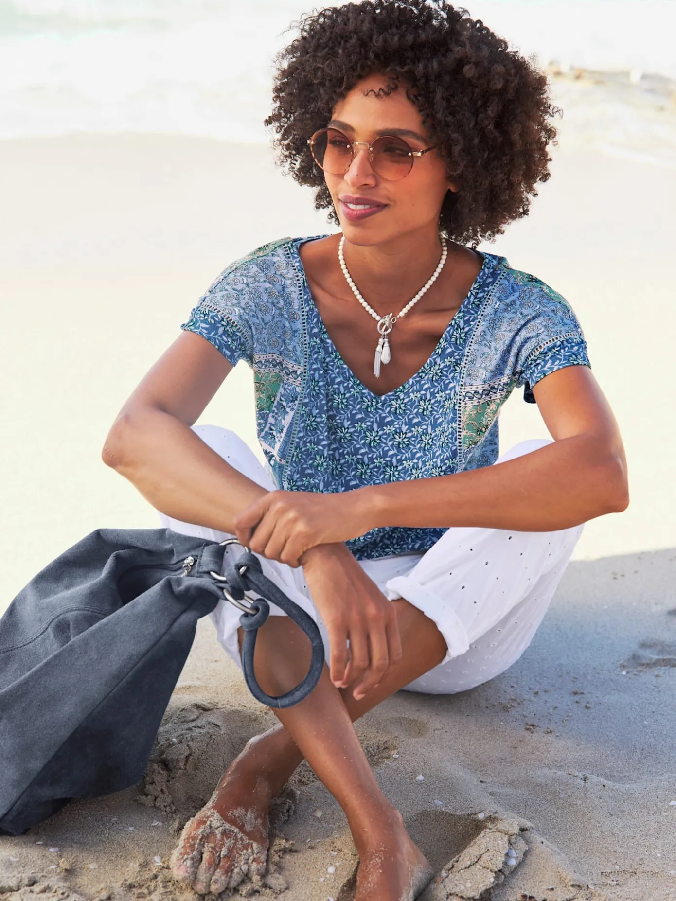 Linea Tesini Pantalons<Pantalon 7/8 motif ajouré