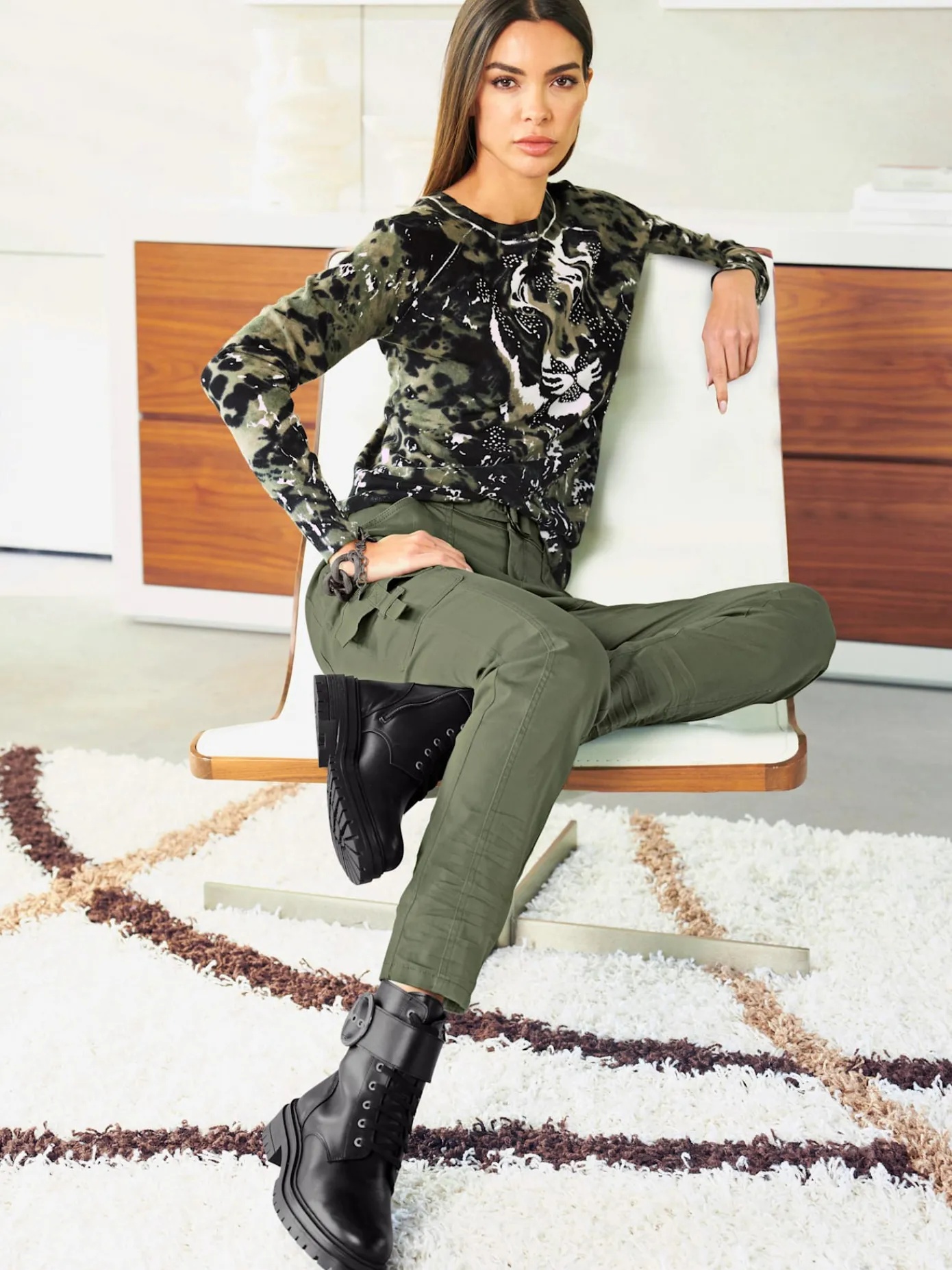 Rick Cardona Pantalons<Pantalon cargo livré avec ceinture