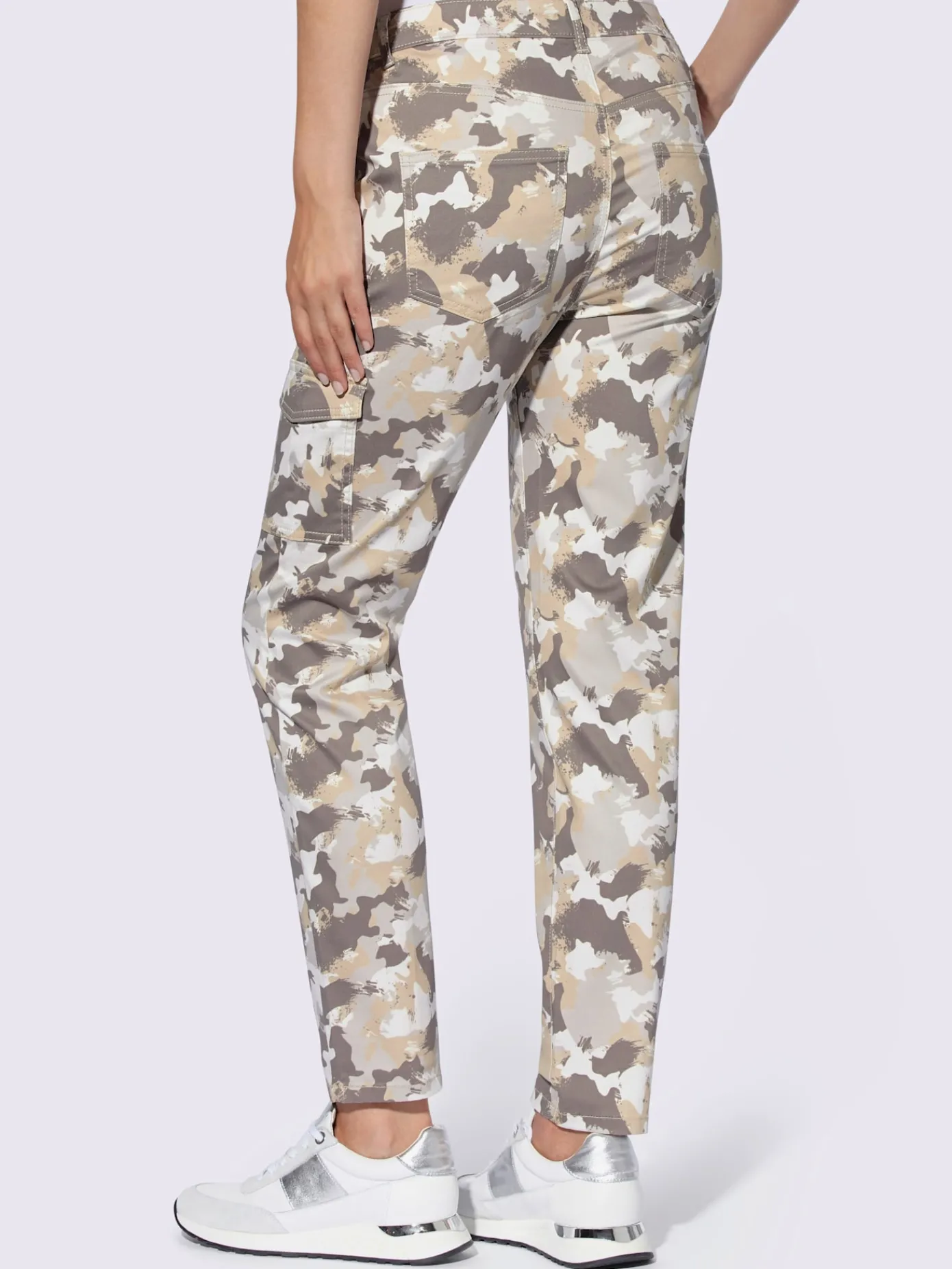 Mandarin Pantalons<Pantalon cargo motif camouflage tendance