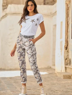 Mandarin Pantalons<Pantalon cargo motif camouflage tendance