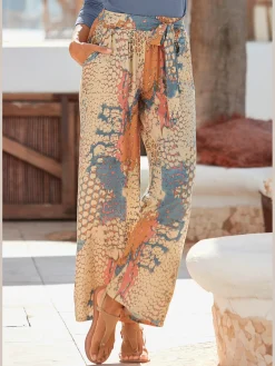 Buffalo Pantalons<Pantalon ceinture à nouer élastique et fixe