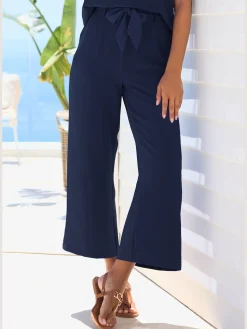 Vivance Pantalons<Pantalon ceinture élastique avec bordure volantée au dos