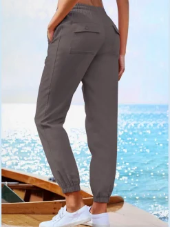 LASCANA Pantalons<Pantalon ceinture élastique avec lien à nouer