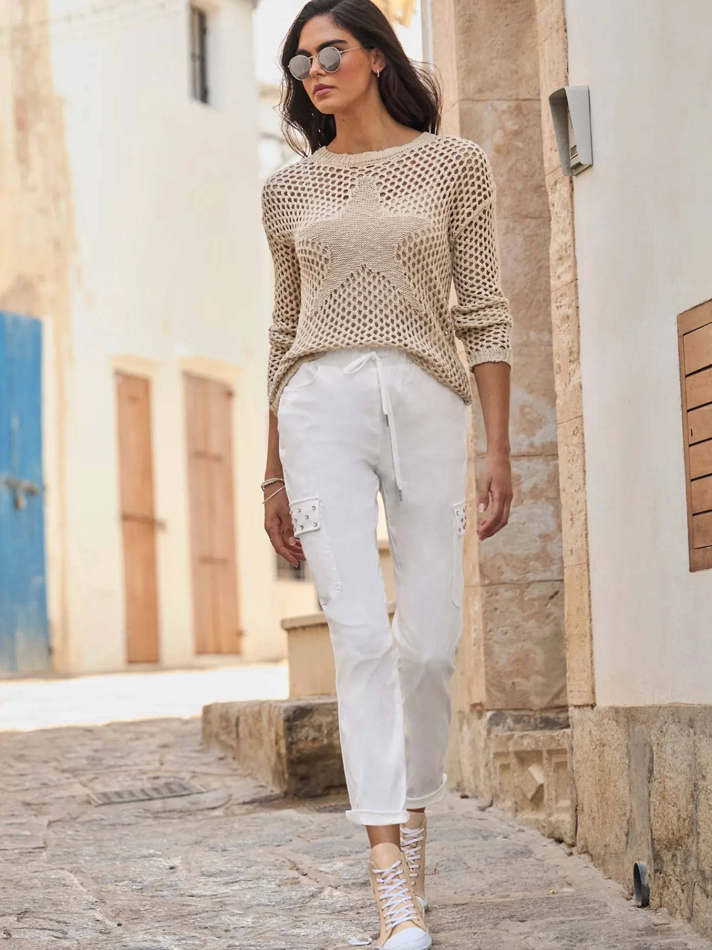 Mandarin Pantalons<Pantalon ceinture élastique, coulisse et lien à nouer