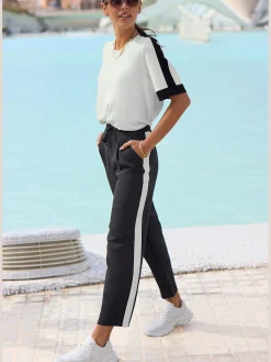 Vivance Pantalons<Pantalon ceinture lisse devant. élastique au dos