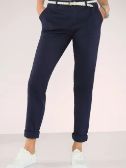 Pantalons<Pantalon chino femme en coton extensible