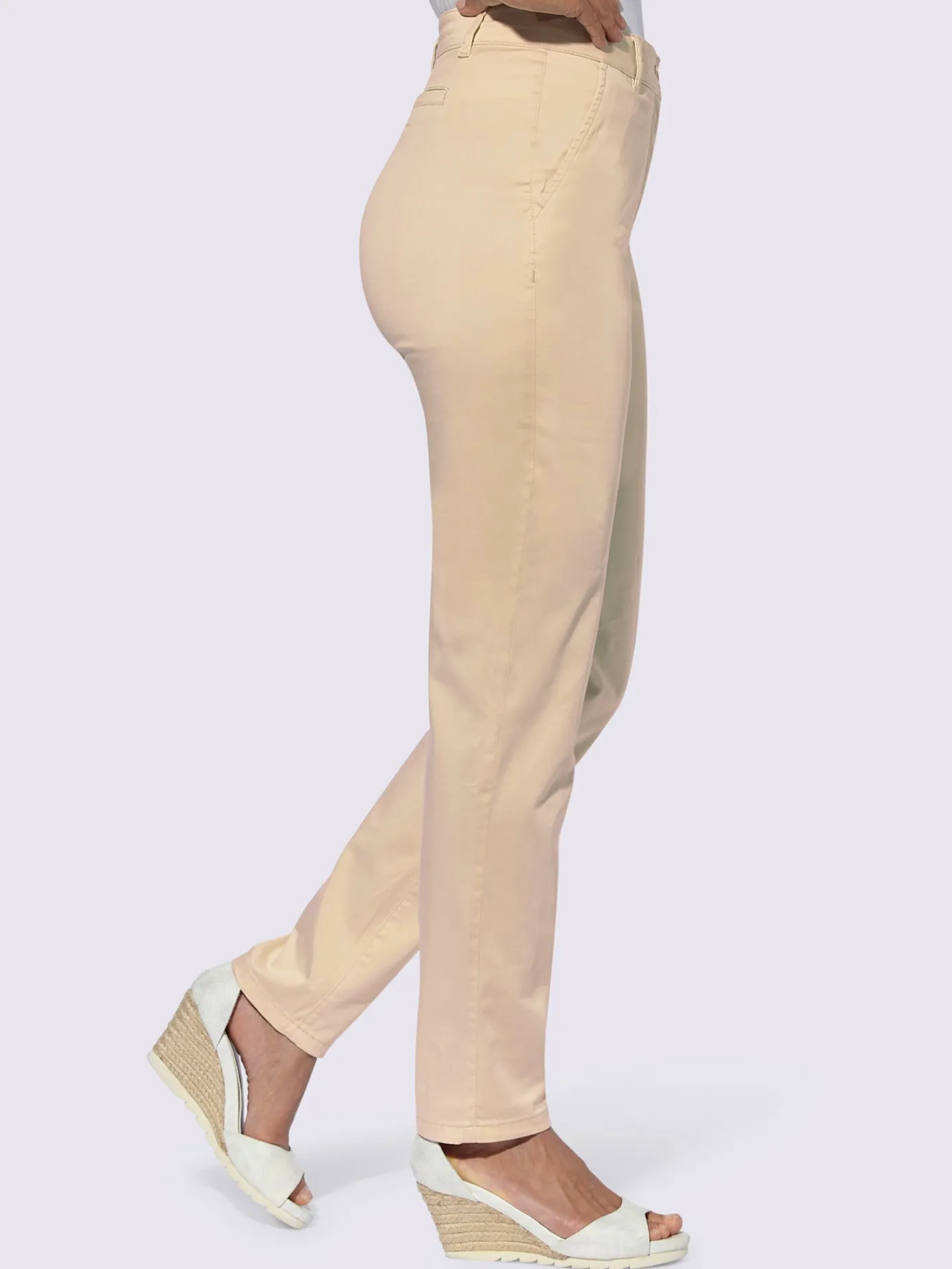 Pantalons<Pantalon chino satin coton