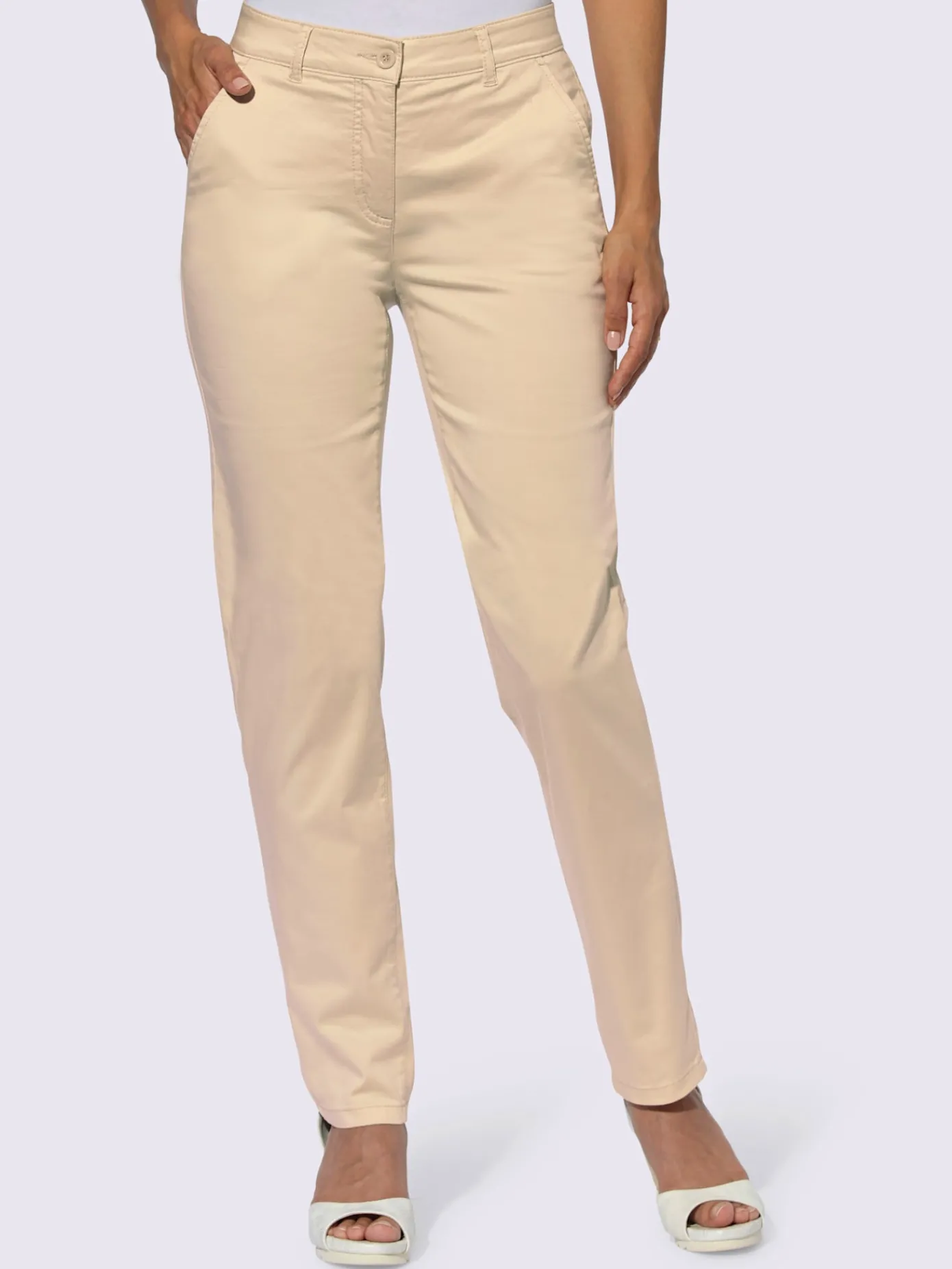 Pantalons<Pantalon chino satin coton