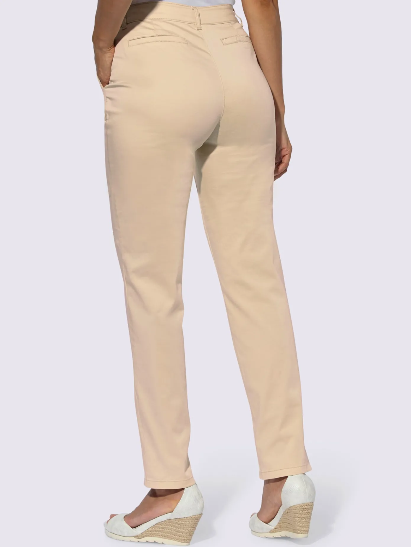 Pantalons<Pantalon chino satin coton