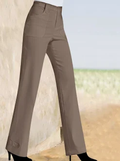 Alessa W. Pantalons<Pantalon coupe droite détails boutonnés