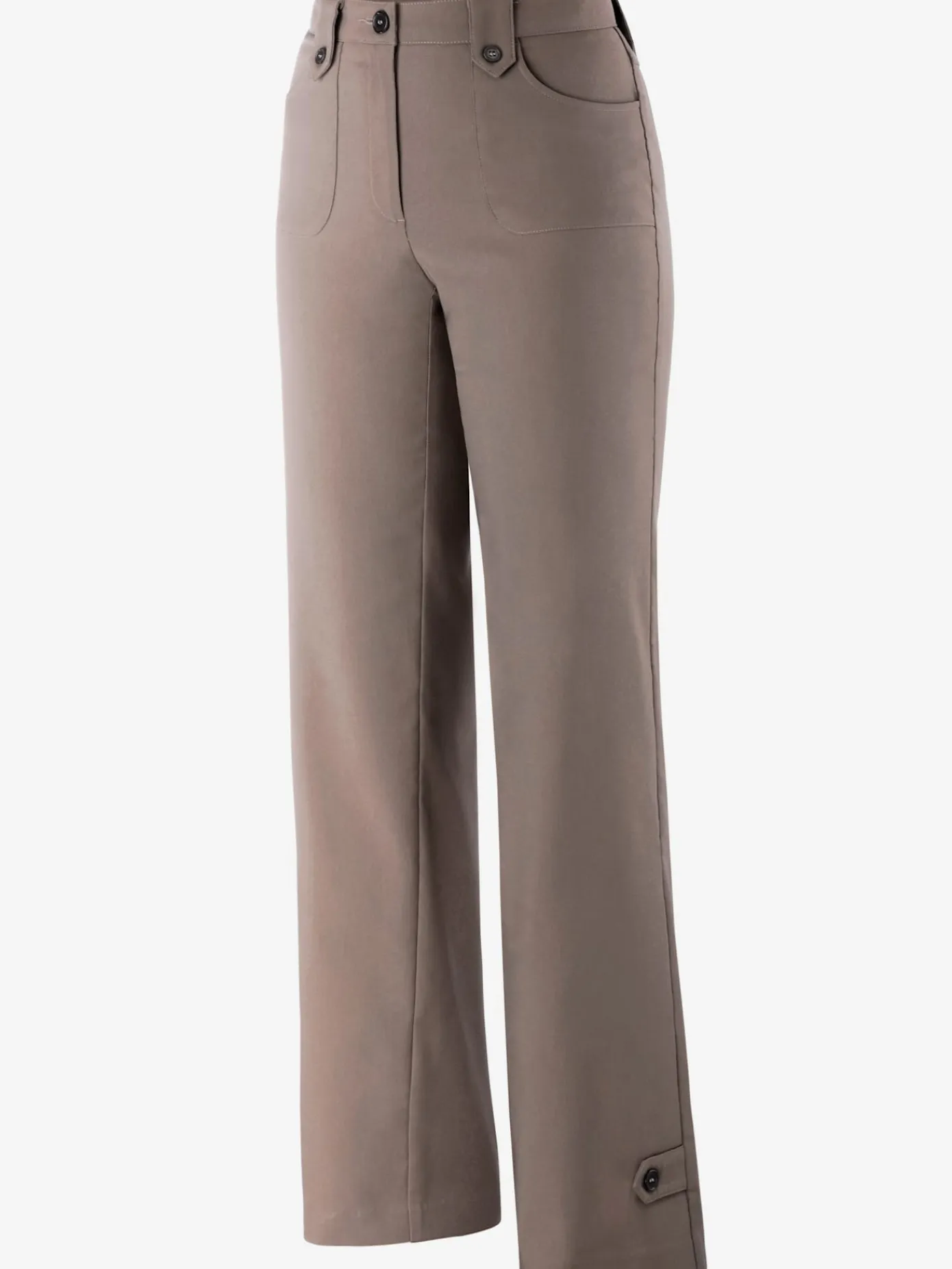 Alessa W. Pantalons<Pantalon coupe droite détails boutonnés