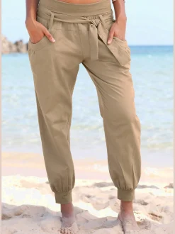 Buffalo Pantalons<Pantalon de plage large ceinture en jersey