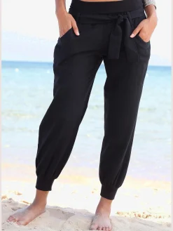 Buffalo Pantalons<Pantalon de plage large ceinture en jersey