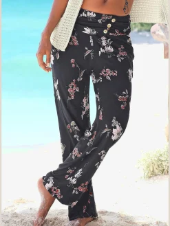 LASCANA Pantalons<Pantalon de plage pantalon en tissu léger avec motif floral