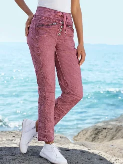 Linea Tesini Pantalons<Pantalon délavage « oil dyed » tendance