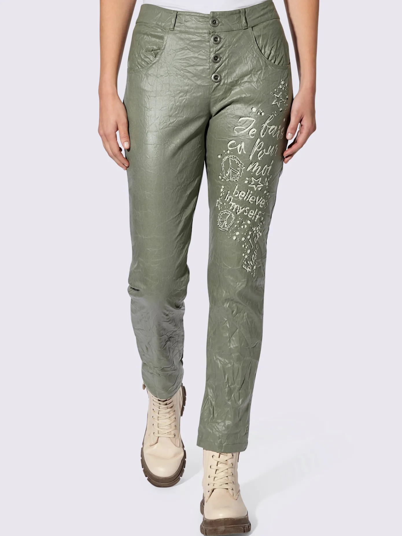 Mandarin Pantalons<Pantalon en bengaline revêtement