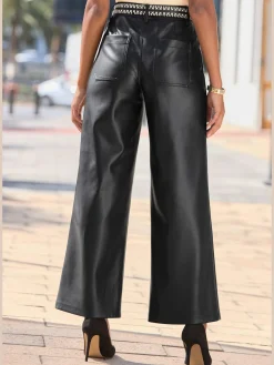 LASCANA Pantalons<Pantalon en imitation cuir poches décoratives devant