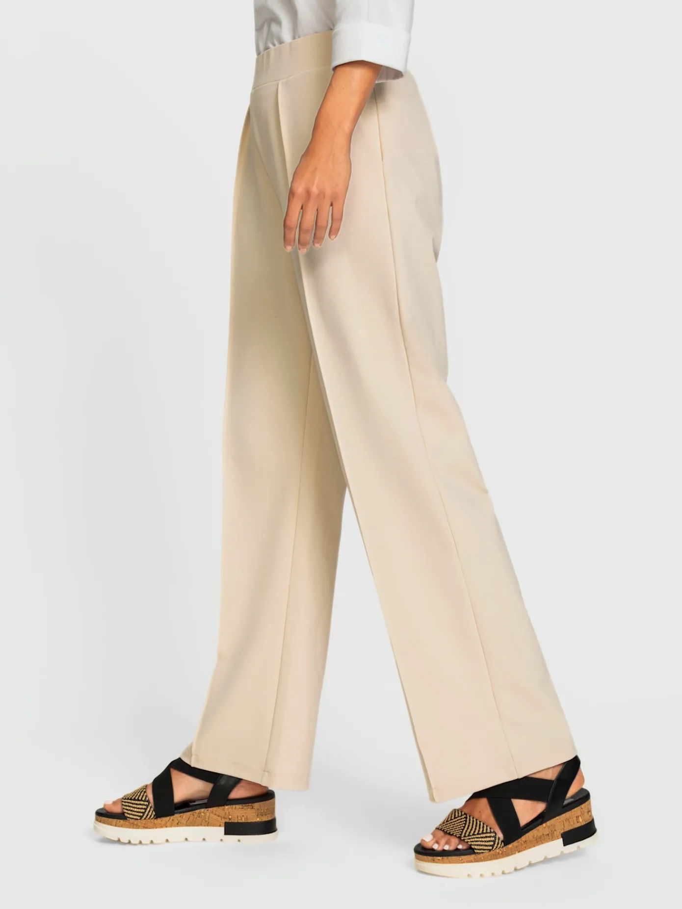 Pantalons<Pantalon en jersey crêpe et jersey