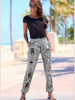 LASCANA Pantalons<Pantalon en jersey léger avec ceinture élastique