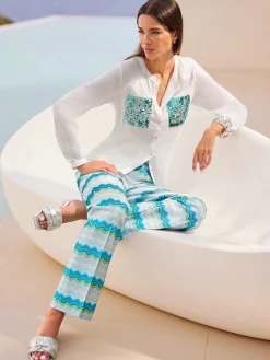 Rick Cardona Pantalons<Pantalon en jersey motif structuré tendance