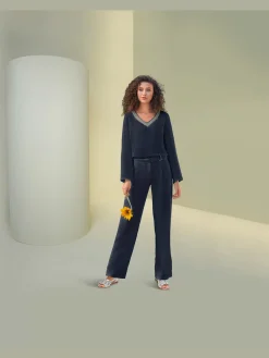 Rick Cardona Pantalons<Pantalon en lin jambes larges