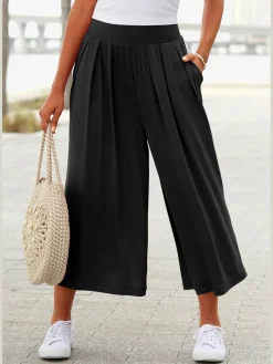 LASCANA Pantalons<Pantalon en tissu avec large ceinture élastique