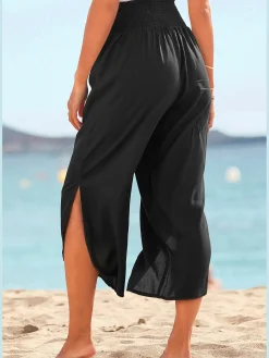 Buffalo Pantalons<Pantalon en tissu léger avec large ceinture