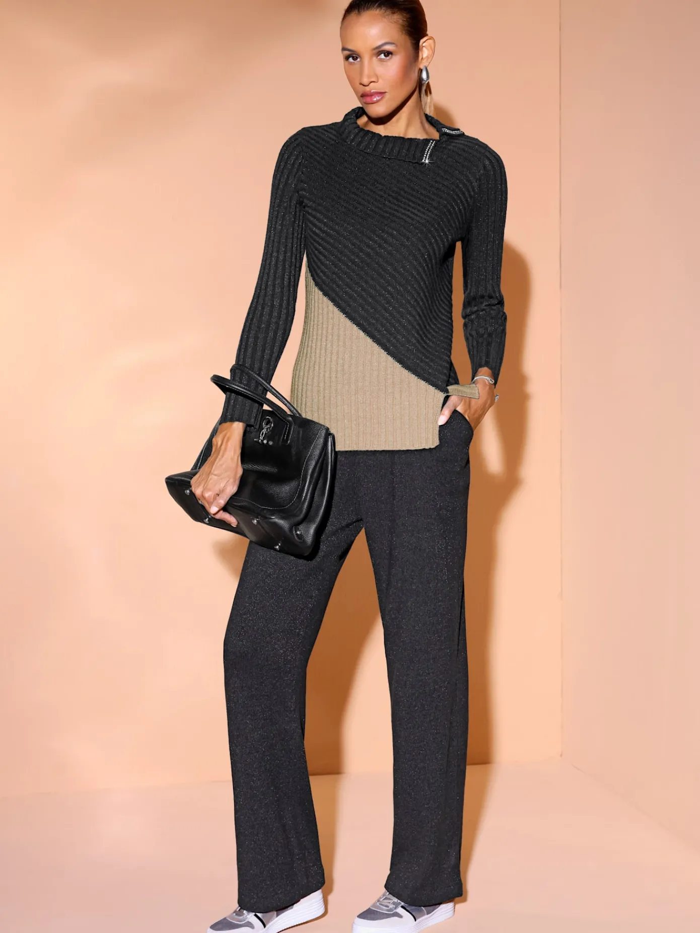 Creation L Pantalons<Pantalon en tricot matière de qualité supérieure avec laine vierge