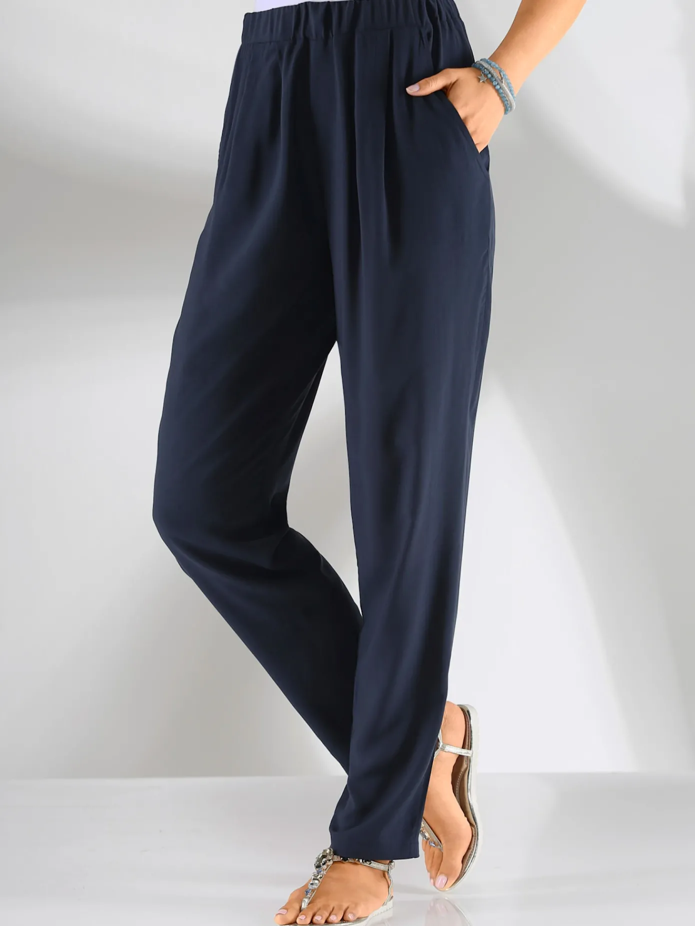 Pantalons<Pantalon femme fluide taille élastique
