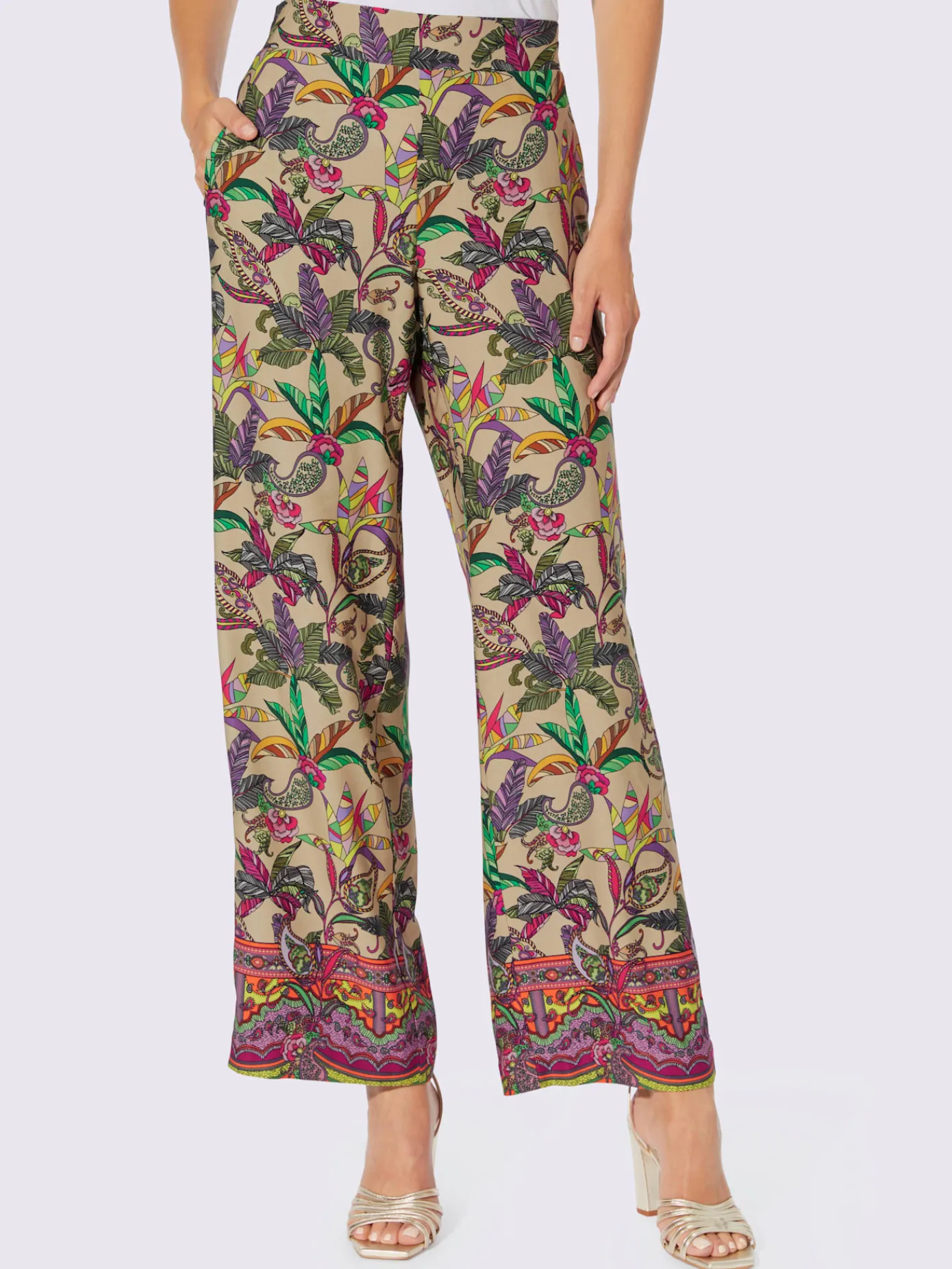 Ashley Brooke Pantalons<Pantalon imprimé qualité tissée