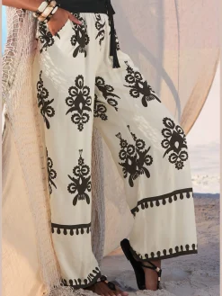 LASCANA Pantalons<Pantalon large ceinture élastique