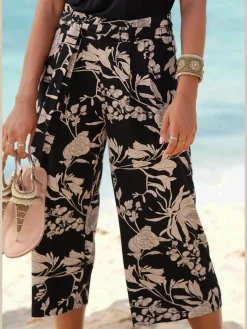 LASCANA Pantalons<Pantalon large jupe-culotte imprimée en jersey