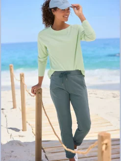 Elbsand Pantalons<Pantalon molletonné large ceinture avec cordon